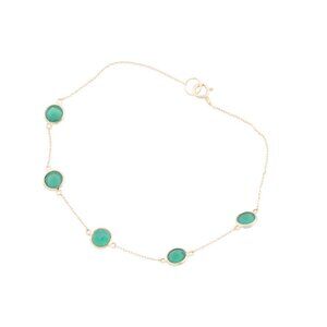 HIRAJULE Gold/Green Onyx Made In India 14kt Gold Green Onyx Bracelet